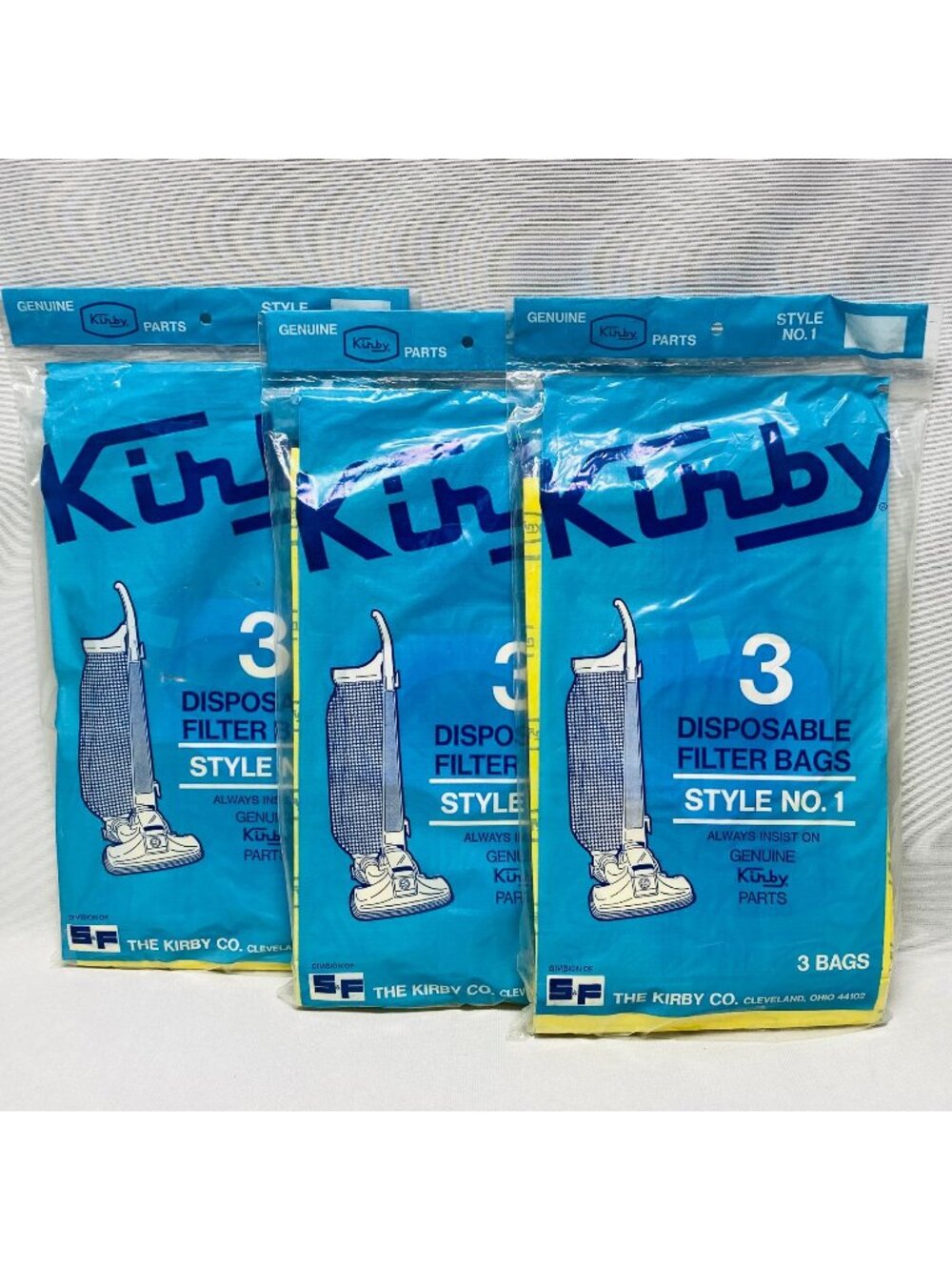 Kirby Style No. 1 3-Pack Disposable Filter Bags Genuine Vacuum Parts 9 Bags (A)